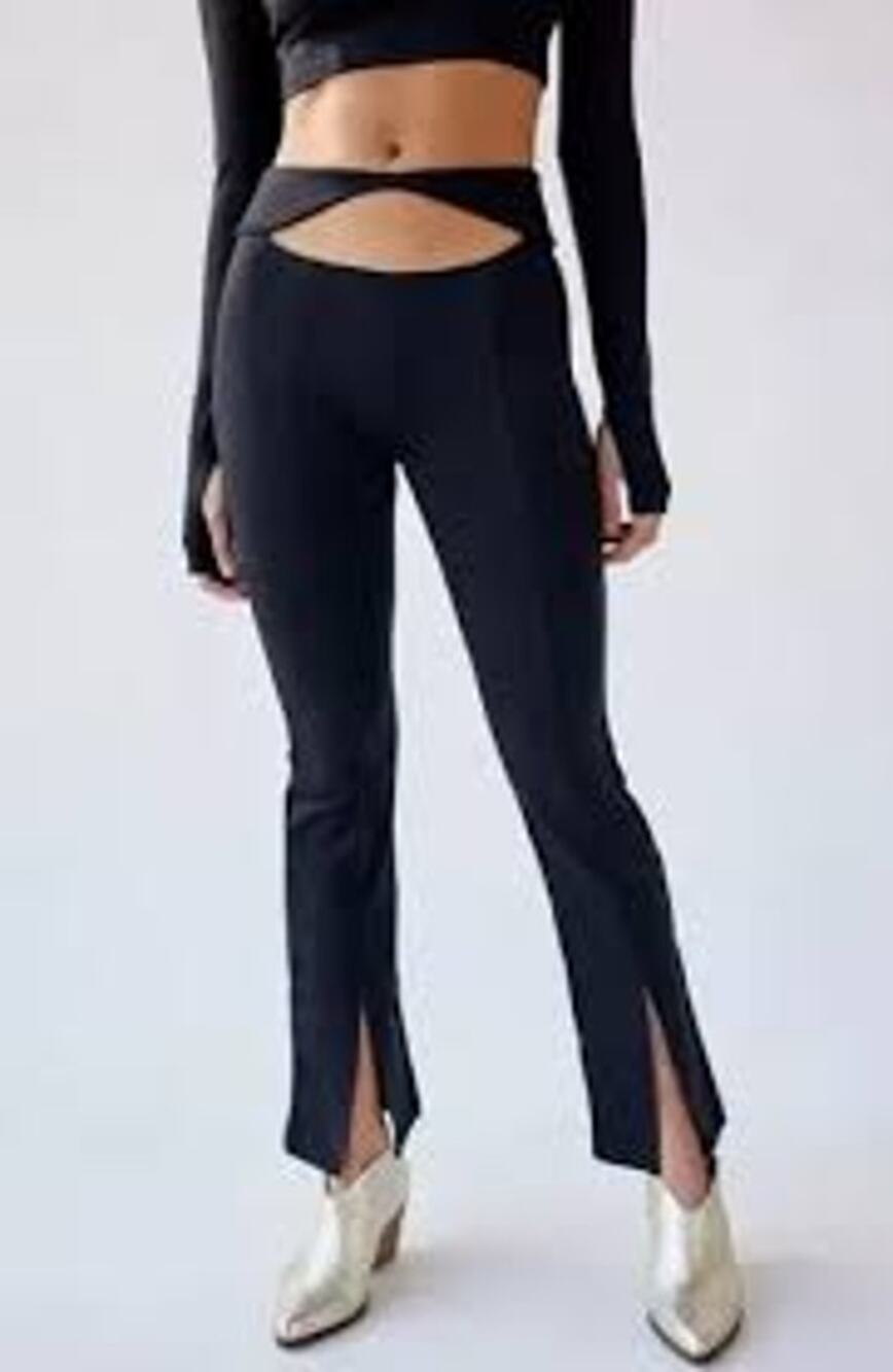 URBAN OUTFITTERS Bombshell Cutout Pant in Black STRETCHY Size Small S